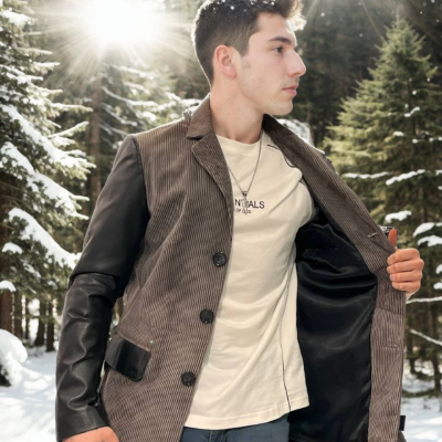 Nubuk Deri Ceket - Siyah