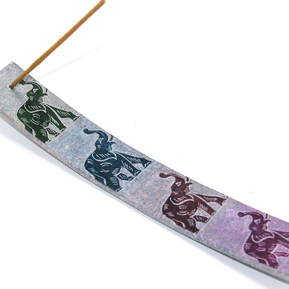 Obsidian Taşı Fil Tasarımlı Kayık Tütsülük 