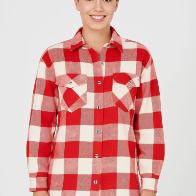 Oduncu Gömlek- Bordo -