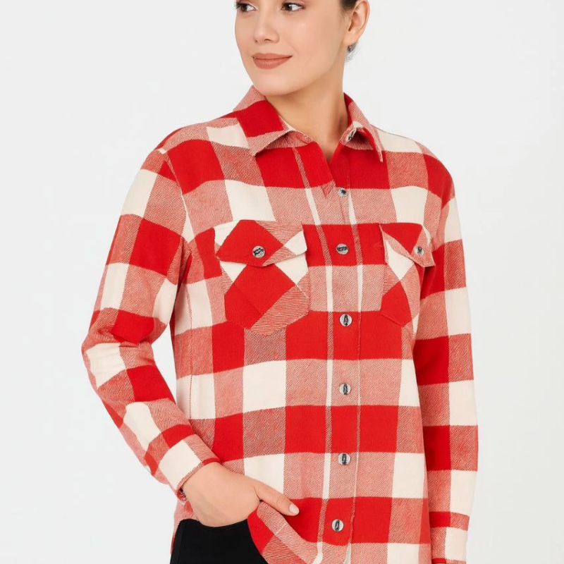 Oduncu Gömlek- Bordo -