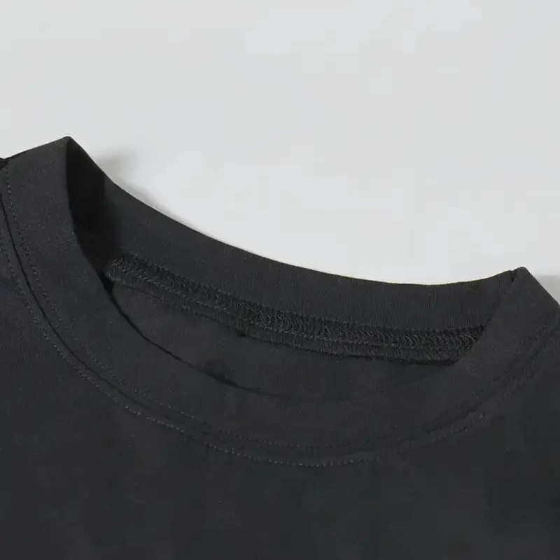 Ördek Baskılı ve Yuvarlak Yakalı   Günlük Büyük Boy Siyah Tişört. - Siyah -