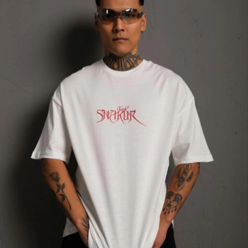 Orijinal :   Oversize Tişört –  Bisiklet Yaka, Ön  Arka Baskılı, Streetwear Tarzı -