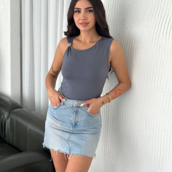 Osy Modal Yumuşak Dokulu Kumaş Bluz Aksesuar Detaylı - Antrasit -