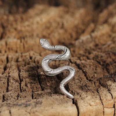 Otantik Yılan Tasarımlı Ayarlamalı Kadın Yüzük