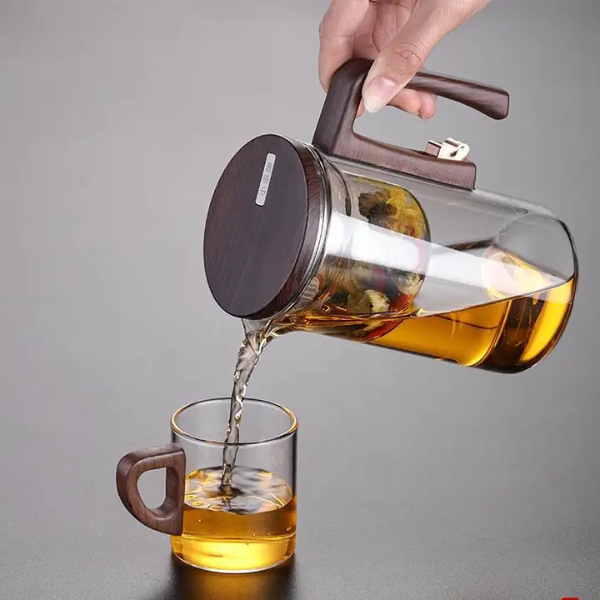 Otomatik Cam Demlik Ve 2'li Bardak Seti 