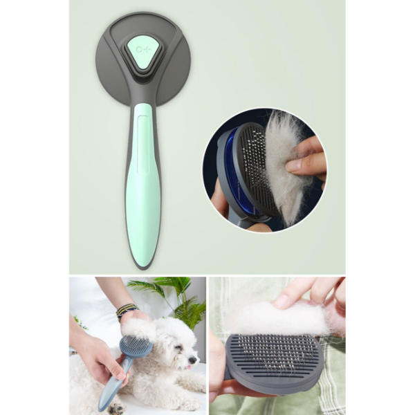 Otomatik Tuşlu Kendini Temizleyen Kedi Köpek Tarağı 