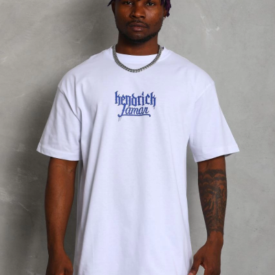 Oversize Baskılı Bisiklet Yaka T-Shirt - Beyaz -