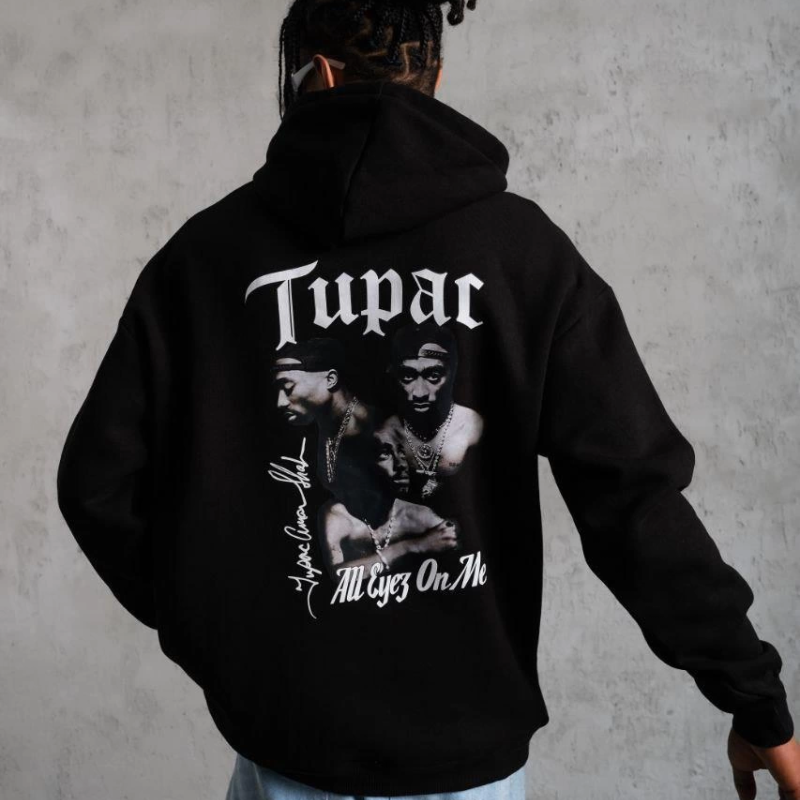 Oversize Kapüşonlu Sweat – Siyah Kol ve Etek Ribana Detaylı -