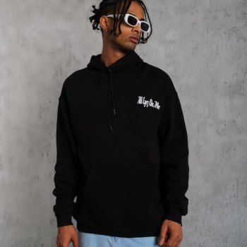 Oversize Kapüşonlu Sweat – Siyah Kol ve Etek Ribana Detaylı -