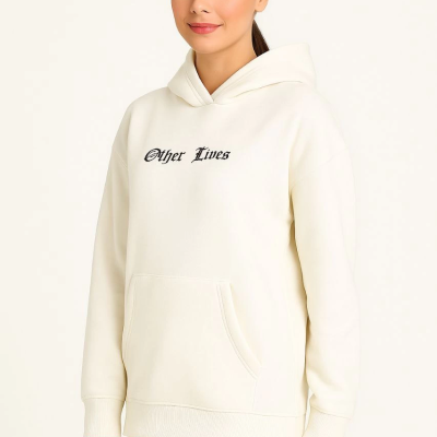 Oversize Kapüşonlu Sweatshirt Beyaz -