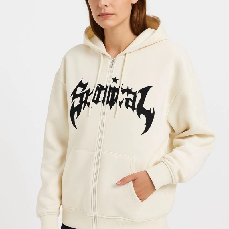 - Oversize Kapüşonlu Sweatshirt- Beyaz