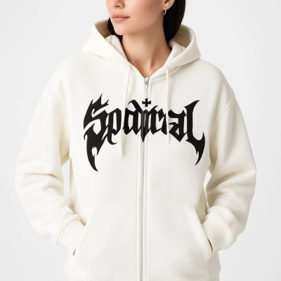 - Oversize Kapüşonlu Sweatshirt- Beyaz