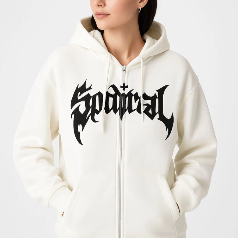 - Oversize Kapüşonlu Sweatshirt- Beyaz