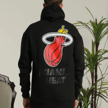 Oversize Kapüşonlu Sweatshirt –Sırt ve Ön Baskılı, Siyah -