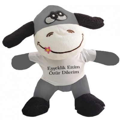 Oyuncak Peluş Eşeklik Ettim Tişörtlü Eşek 