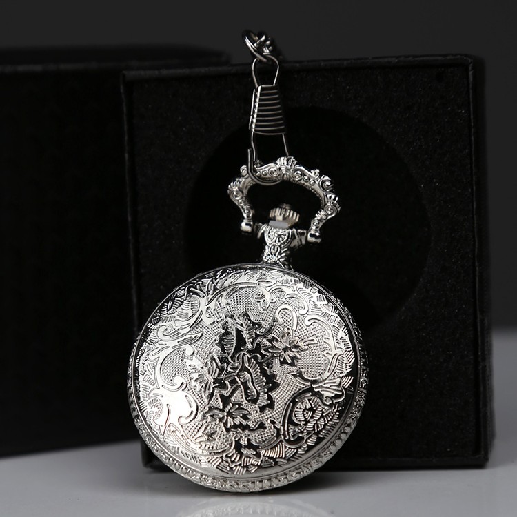 Özel Kutulu Dad (Baba) Tasarımlı Gümüş Köstekli Saat 