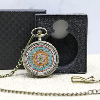 Özel Kutulu Mandala Deseni Köstekli Saat 