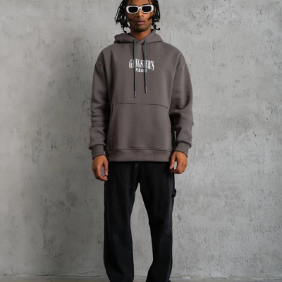 Paradise Baskılı Kapüşonlu Sweat - Gri