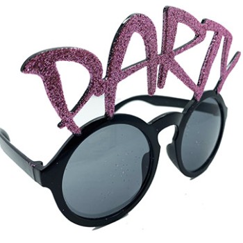 Party Yazılı Simli Pembe Renk Parti Gözlüğü
