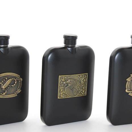 Paslanmaz Çelik Kabartmalı Tekli 6 Oz Matara 