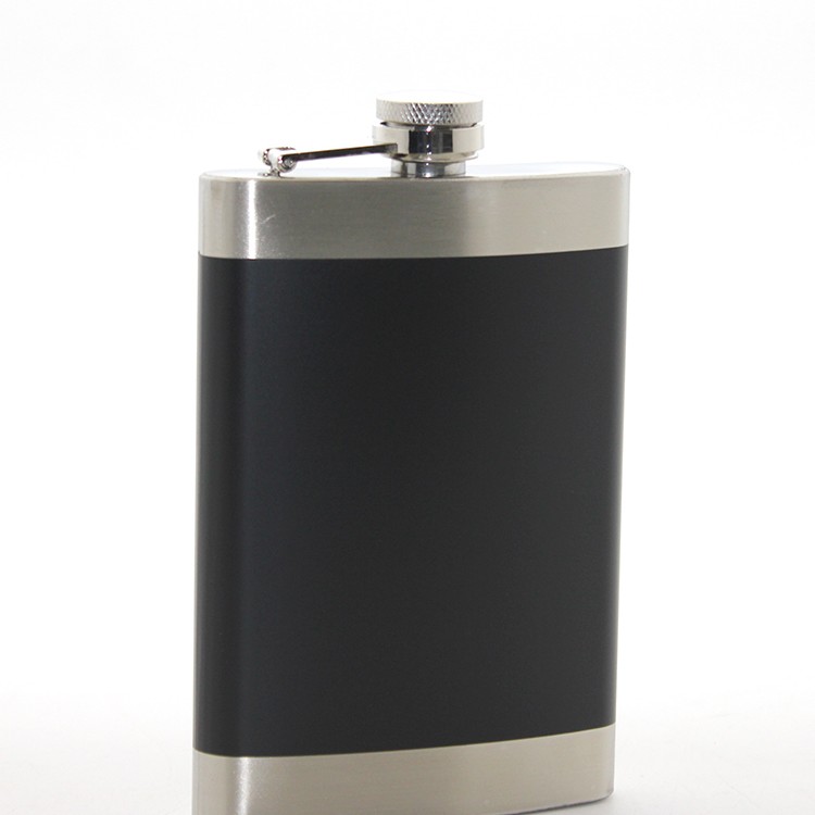 Paslanmaz Çelik Tekli 9 Oz Matara Siyah Renk