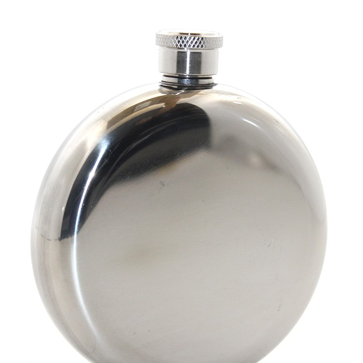 Paslanmaz Çelik Yuvarlak 5 Oz Tekli Matara Çelik Renk