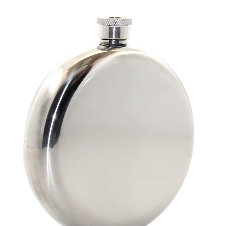 Paslanmaz Çelik Yuvarlak 8 Oz Tekli Matara Çelik Renk