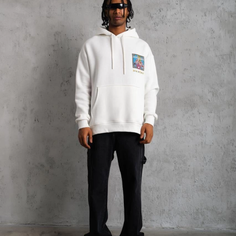 Patel Six Baskılı Kapüşonlu Sweat - Beyaz -