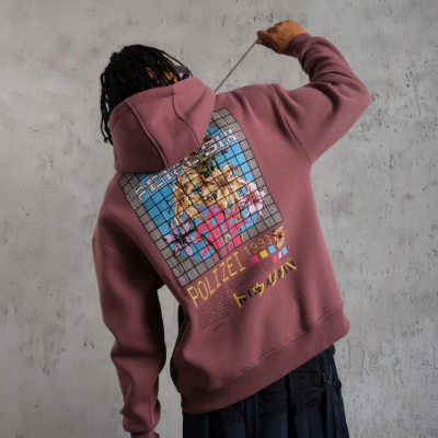 Patel Six Baskılı Kapüşonlu Sweat - Gül Kurusu