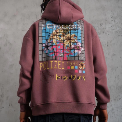 Patel Six Baskılı Kapüşonlu Sweat - Gül Kurusu