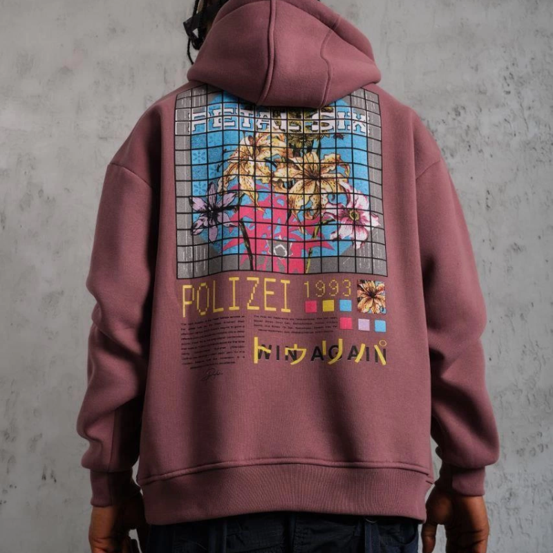 Patel Six Baskılı Kapüşonlu Sweat - Gül Kurusu