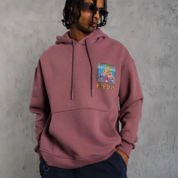 Patel Six Baskılı Kapüşonlu Sweat - Gül Kurusu