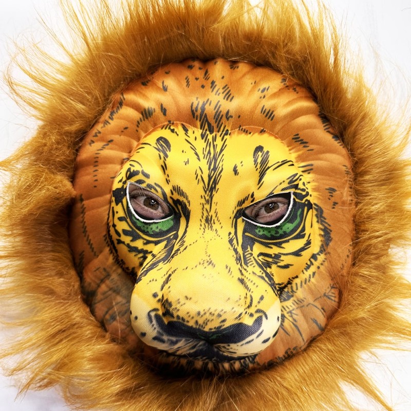 Peluş Aslan Maskesi Kahverengi Yeleli Mega Peluş 33 No