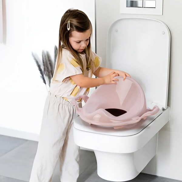 Pembe Kulplu Çocuk Klozet Adaptörü 