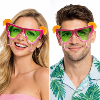 Pembe Margarita Bardak Şeklinde Parti Gözlüğü 