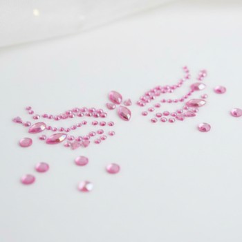 Pembe Taşlı Makyaj Yüz Süsü