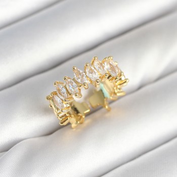 Pirinç Arpa Baget Zirkon Taşlı Kadın Yüzük