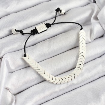 Pirinç Asansörlü Beyaz Juju Kadın Bileklik