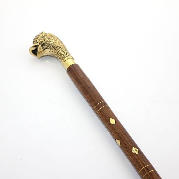 Pirinç Aslan Büstü Baston Model 2