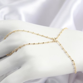 Pirinç Boncuk Zincirli X Model Gold Renk Kadın Şahmeran