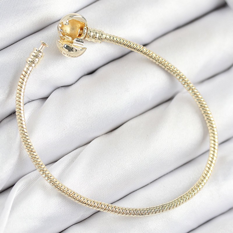 Pirinç Charm Topcuk Model Gold Renk Kadın Bileklik