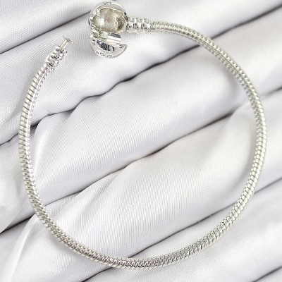 Pirinç Charm Topcuk Model Gümüş Renk Kadın Bileklik