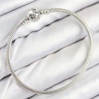 Pirinç Charm Topcuk Model Gümüş Renk Kadın Bileklik