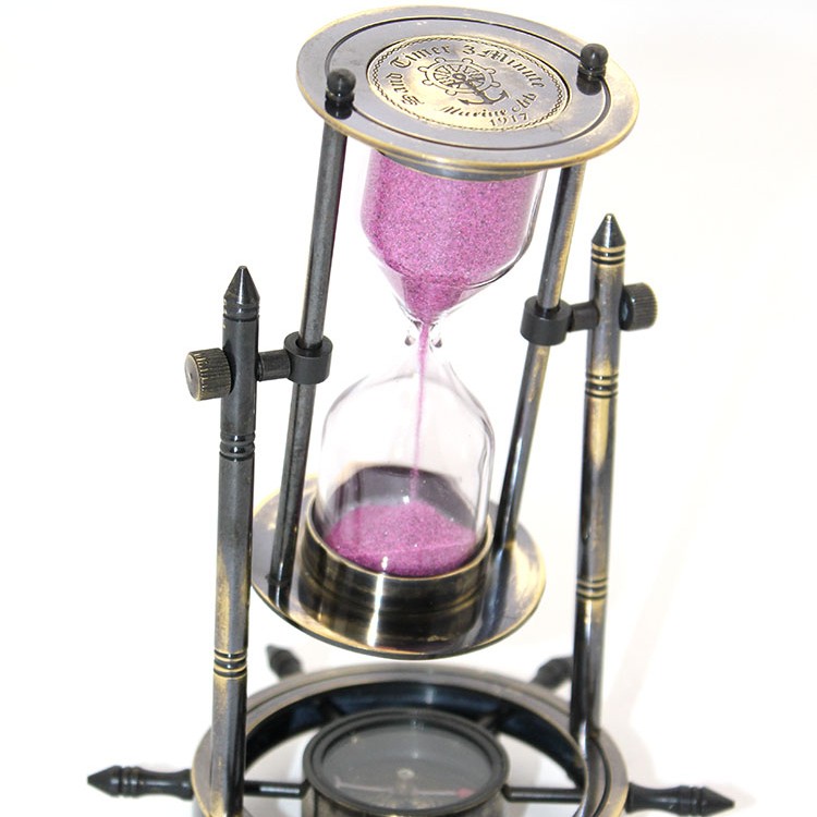 Pirinç Dümen Ve Pusula Tasarımı Tabanlı Kum Saati 