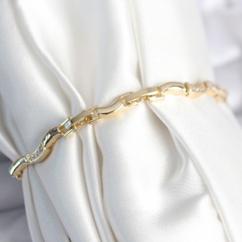 Pirinç Gold Renk Dalgalı Model Kadın Bileklik