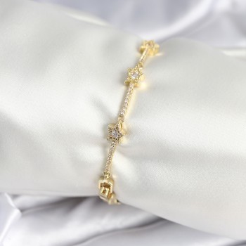 Pirinç Gold Renk Halley Yıldız Model Kadın Bileklik