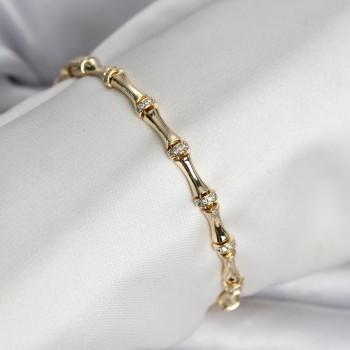 Pirinç Gold Renk Kemik Model Kadın Bileklik