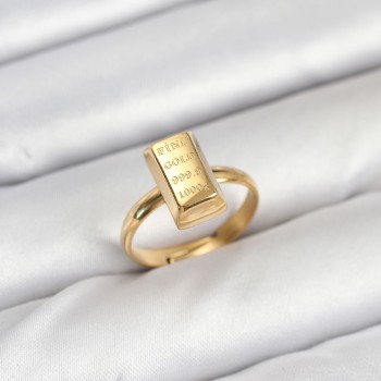 Pirinç Gold Renk Külçe Altın Model Kadın Yüzük