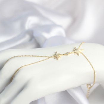 Pirinç Gold Renk Kutup Yıldızı Model Zirkon Taşlı Şahmeran