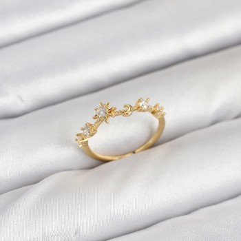 Pirinç Gold Renk Manifest Kadın Yüzük